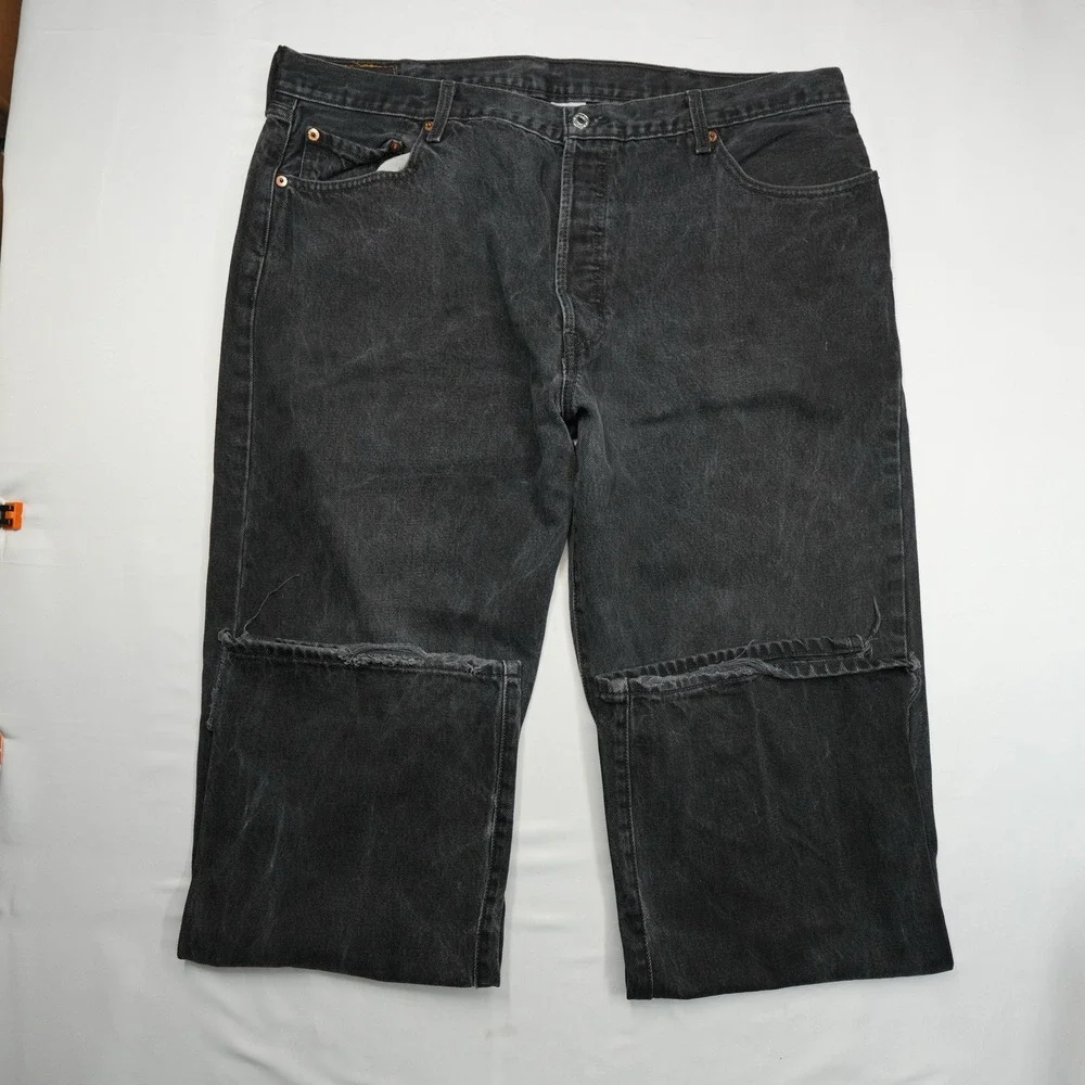 Levi's 501 Men Jeans Size 42X30 (39X29) Black Regular Fit Straight Leg ButtonFly